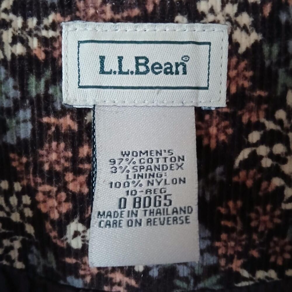 L.L. Bean Brown Floral Button single breasted Riding Equestrian Corduroy blazer - Picture 6 of 6